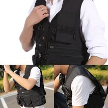 레저 조끼(블랙) (XL) 스태프조끼 팀조끼 낚시용조끼