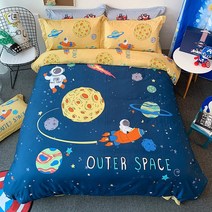 침구류 순면 코튼 애니메이션 4종 이불커버 소방차 경찰차 우주공간 비행선 남자 침대 홑갓 2299273811