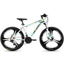 HILAND 26 산악 자전거 2127 속도 알루미늄 자전거 자전거 더블 디스크 브레이크 MTB 서스펜션 포크 자전거 Shimano TZ50 포함, 협동사, 화이트 3 나이프 휠