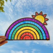 셀로판지 썬캐쳐 만들기 색깔 감각 미술 집콕 셀로판지놀이, 1.무지개