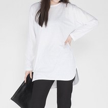 보거트 여성용 레이어드 빅사이즈 루즈핏 긴팔 롱티셔츠