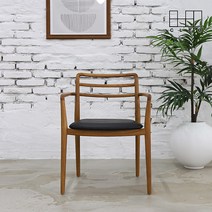 끌레오 노아 천연 원목 가죽 팔걸이 식탁의자 인테리어 디자인 카페 체어 CL438, 01_티크