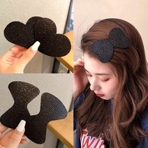 앞머리 잔머리 고정 헤어핀 벨크로 찍찍이 헤어 패드 2개, 하트