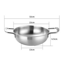 스테인레스 스틸 해산물 쌀 냄비 홈 요리 Paella 팬 피크닉 스낵 접시 조리기구 냄비 주방 손잡이와 건조, 21 Silver 22cm