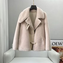 폭스퍼 리얼퍼 코트 양털 모피 경량 양모 일체형 오토바이 슬리밍 숏 캐시미어 가죽 겨울 가을 및