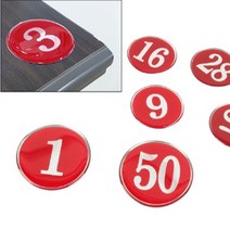48MM 에폭시 숫자 번호 스티커 1-50 레드 1P 택1, 1