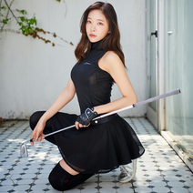 여성 골프웨어 제이제인 와플 원피스 (Black)