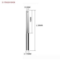 1 개 3.175mm 4mm 6mm 8mm 2 개의 플루트 스트레이트 슬롯 비트 우드 커터 CNC 솔리드 카바이드 더블 라우터, [04] 3175X2X10X38, 04 3175X2X10X38