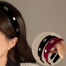 홀리지 뮤직 큐빅 스톤 벨벳 헤어밴드 머리띠