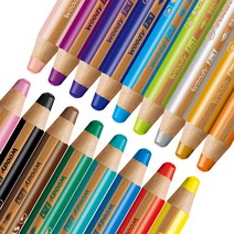 스타빌로 우디 색연필 24가지 색상 수채 물감 왁스 크레용 10mm 단색 연필형, 334 / 핑크