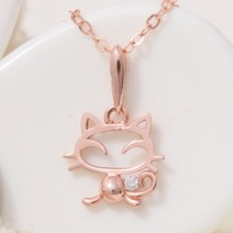 14K18K 어린이 목걸이 고양이 펜던트
