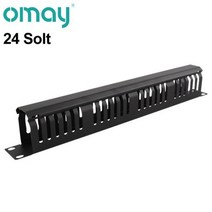 랜통신 케이블 도구 omay 1u2u 케이블 관리 수평 마운트 19인치 서버 랙 1224 슬롯 금속 핑거 덕트 와이어 오거나이저(커버 포함), 02 24 ports, [02] 24 ports