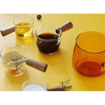 카페용 우드 손잡이 내열유리 에스프레소 샷잔 시럽볼, 1개, 2에스프레소샷잔100ml