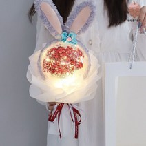 보자기꽃풍선 카네이션풍선 생일 돌잔치 선물 감사, 마른 나뭇가지, 레드 안개꽃 스타델로 헤어밴드 파우치 라이트