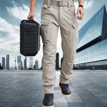 남성용 사계절 밀리터리 스판 방수 카고 작업바지 IX7