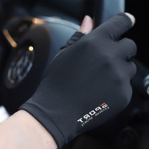 밀착감과 신축성이 좋은 남녀 공용 아이스 쿨링 반장갑, 블랙색상