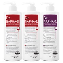 닥터라파알 탈모 샴푸 세트 3 300mL 지루성 건성 두피 비듬 가려움 완화 저자극, 레드+트리트 3000mL, 3000mL