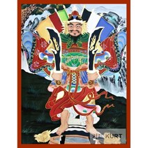 무속 탱화 큐빅 비즈 그림 민들기 종교 작두장군 법당 불당 보석십자수 재료, 90x120cm 전체 원형 큐빅
