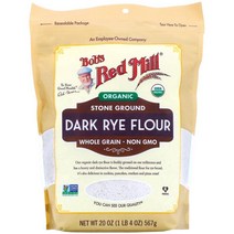 BOBS RED MILL 유기농 다크 호밀가루 20 OZ (567 G), One Color, One Size