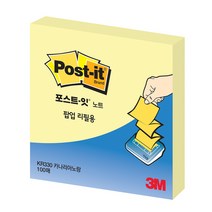 [KT알파쇼핑]포스트-잇 팝업팩 리필 KR-330 노랑 3M