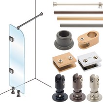 욕실파티션부품 샤워부스부속 유리브라켓 홀더, 08.AL파이프19 부속세트1M 그레이