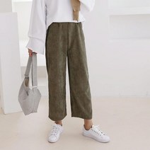 브이와이 여성 9컬러 8부 골덴 코듀로이 통 와이드 팬츠