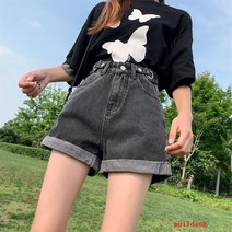 데님 반바지 여성용 반지 걸쇠 하라주쿠 느슨한 바지 밀가루 뜨거운 바지