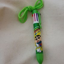 짱구는못말려 다색목걸이 볼펜, 1개, 연두색
