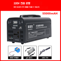 파워뱅크 220V 대용량 배터리 캠핑용품 리튬 폴리머, 블랙 300W 55000mAh 220V 2, 125000mAh