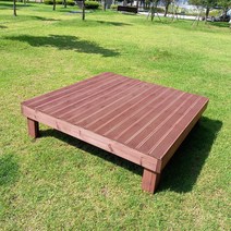 [테이블짱] (도색 제품) 조립식 방부목 마루 평상 야외 원목 나무 침대 DIY, A5)소형평상(5자)_방부목_밤색