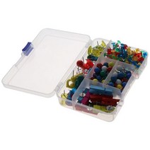 다채로운 푸시 핀 200 조각 금속 플라스틱 코르크 보드 액세서리 홈 바인딩 용품, WHITE