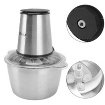 2L 전기 고기 분쇄기 300W 다기능 스테인레스 스틸 다지기 4 블레이드 야채 기계, 한개옵션0