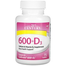 21세기 센트리 칼슙 600mg 비타민D3 800IU 75정 미네랄 아연 함유