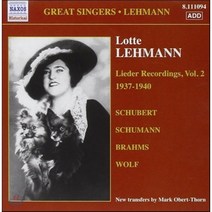 [CD] 로테 레만 가곡 녹음 2집 1937-1940 - 슈베르트 / 슈만 / 브람스 / 볼프 (Lotte Lehmann Lieder Recordings -...