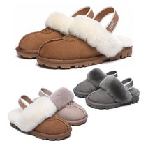 UGG AS 와플 어그 로고 밴딩 슬리퍼 체스트넛 색상 양털 사무실 겨울 슬리퍼 - 방수 100% 호주 정품 2022년 AS2042 / AS2043K 남성 여성 어린이 키즈