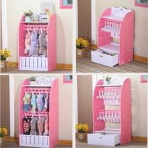 강아지 고양이 옷장 반려견 용품 산책 옷 정리 옷걸이, 그린 + 더블  + 서랍 + 행거 불독