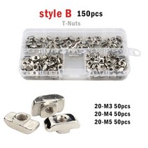 파스너 앵글 화스너 ㄱ자 M3 M4 M5 M6 M8 20 30 40 시리즈 슬롯 T-너트 슬라이딩 T 너트 해머 드롭 고정 커넥터 150 알루미늄 압출 96신 pc, 150개-2020년