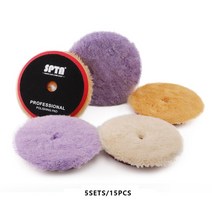 광택기 자동차 차량 패드 폴리셔 폴리싱 차량용 셀프광택 대량 울 고밀도 양모 폴리쉬, 5sets 믹스 컬러, 6인치 지지대