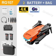 샤오미 드론 드론매장 소형 입문용 촬영 초미니 2023 RG107 미니 드론 장애물 회피 HD 4k 프로페셔널 듀얼, 05 Orange 4K 2B