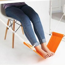 간편설치 캔버스 사무실 발받침대 발해먹 풋레스트 책상 발걸이, 스트라이프 레드