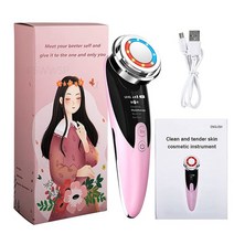 피부 미용 맛사지 관리 레이저 페이셜 마사지 rf 페이스 리프트 장치 led 무선 주파수 피부 회춘 주름 제거 얼굴 모이스처 라이저 스킨 케어 도구, 분홍