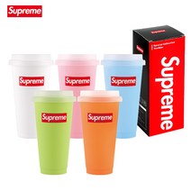 Supreme 리유저블 텀블러 3P, 709ml, 화이트+핑크+블루+그린+오렌지 中 3가지 랜덤발송