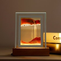 샌드 아트 모래 멍 조명 침실 사무실 테이블 장식, 녹색 유사, 따뜻한 빛