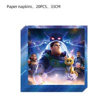 파티 장식 생일 이벤트 만화 붉은 토끼 일회용 식기 종이 컵 플레이트 냅킨 모자 키즈 소년 소녀 Faovr 장난감, Napkin 20Pcs