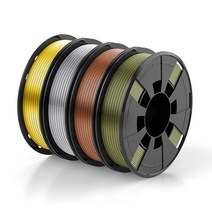 BOSOKU PLA 필라멘트 번들 3D 프린터용 1.75mm 250g 4색 팩 FDM 프린터와 광범위하게 호환 가능 골드 실버 구리 브론즈, 【gold Silver Copper Bronze