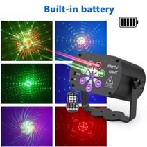 가정용 빔프로젝트 미니 RGB 디스코 라이트 DJ LED 레이저 무대 프로젝터 레드 크리스마스 파티, 8홀 충전식