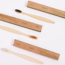 KC인증 제로웨이스트 대나무 칫솔 생분해 미세모 각인, 1성인대나무-베이지