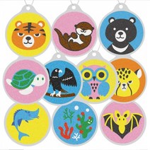 [동화오피스] 데코샌드 디로 가방고리만들기 / 샌드아트 DIY 어린이 만들기키트, 707 올빼미