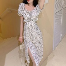 여름 여성 6월 결혼식 하객 패션 원피스 제주도 옷차림 꽃 무늬 스커트 드레스 S50