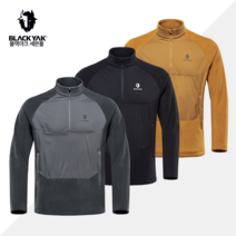 블랙야크 남성 레져 등산 티셔츠 M하이퍼집업티셔츠 1BYTSW2008 겨울 기모 반집업 목폴라 등산복상의